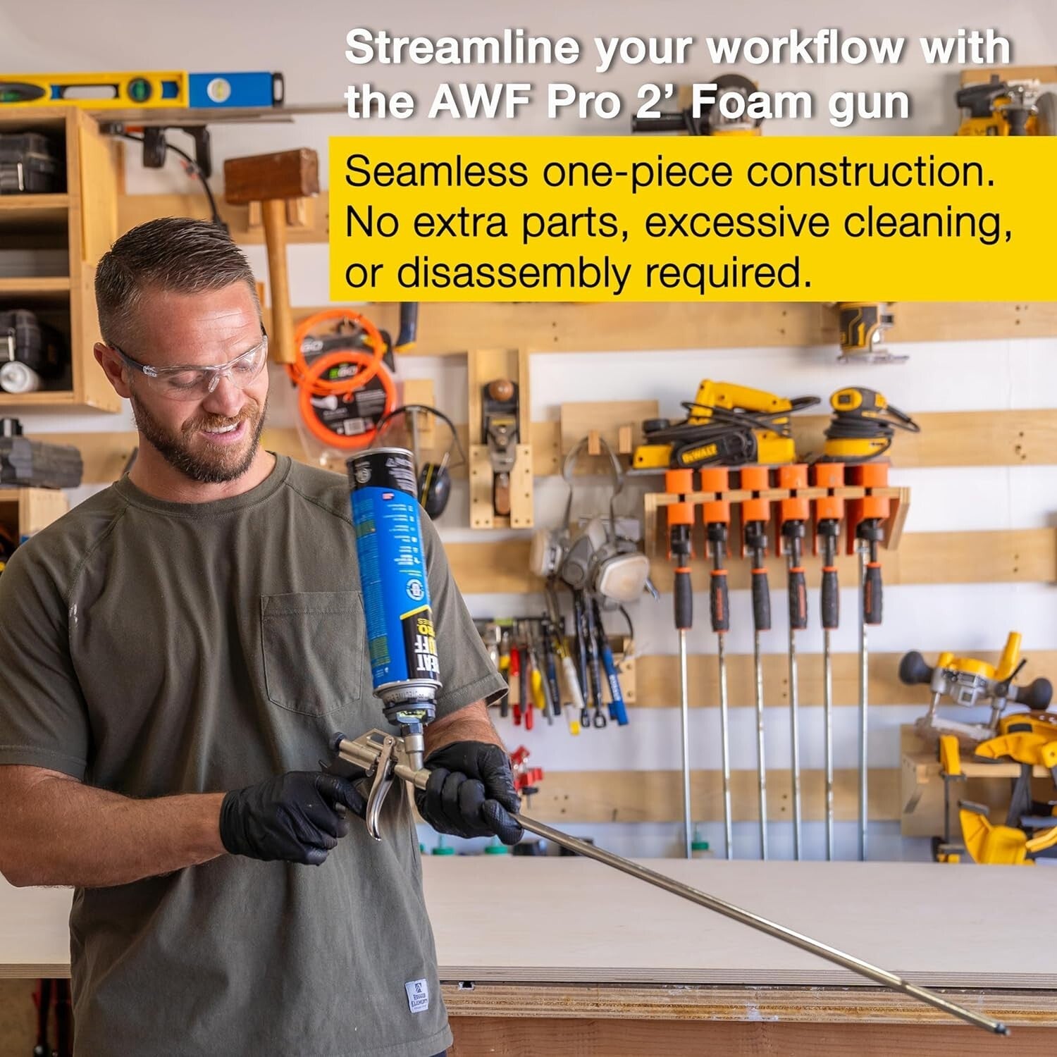 Durable Foam Insulation Gun with Long Nose & Smooth Trigger for Professional Use