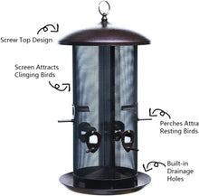 Load image into Gallery viewer, Hanging Wild Bird Feeder with Two Seed Compartments for Diverse Feeding