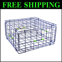 Load image into Gallery viewer, Blue 24-Inch Foldable Crab Trap with Marine-Grade Wire for Fishing Enthusiasts