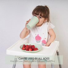 Load image into Gallery viewer, Stylish Solid Green Wheat Straw Dinnerware Set - 32 Pcs, Safe for Kids &amp; Picnics
