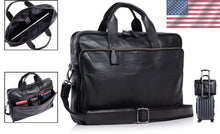 Load image into Gallery viewer, Unisex 18-Inch Leather Briefcase with Multiple Sections for Organized Carry