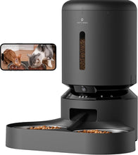 Load image into Gallery viewer, Stylish Automatic Pet Feeder with 1080P Camera &amp; Audio for Cats &amp; Dogs - Black