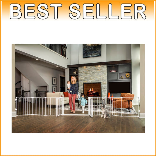 192-Inch Super Wide Adjustable Baby Gate & Play Yard - Safety 4-in-1 Solution