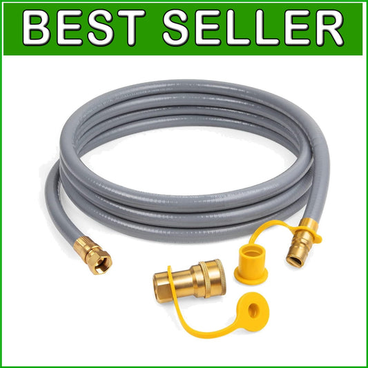 12ft 3/8'' ID Natural Gas Hose with Quick Connect for Grills & Heaters