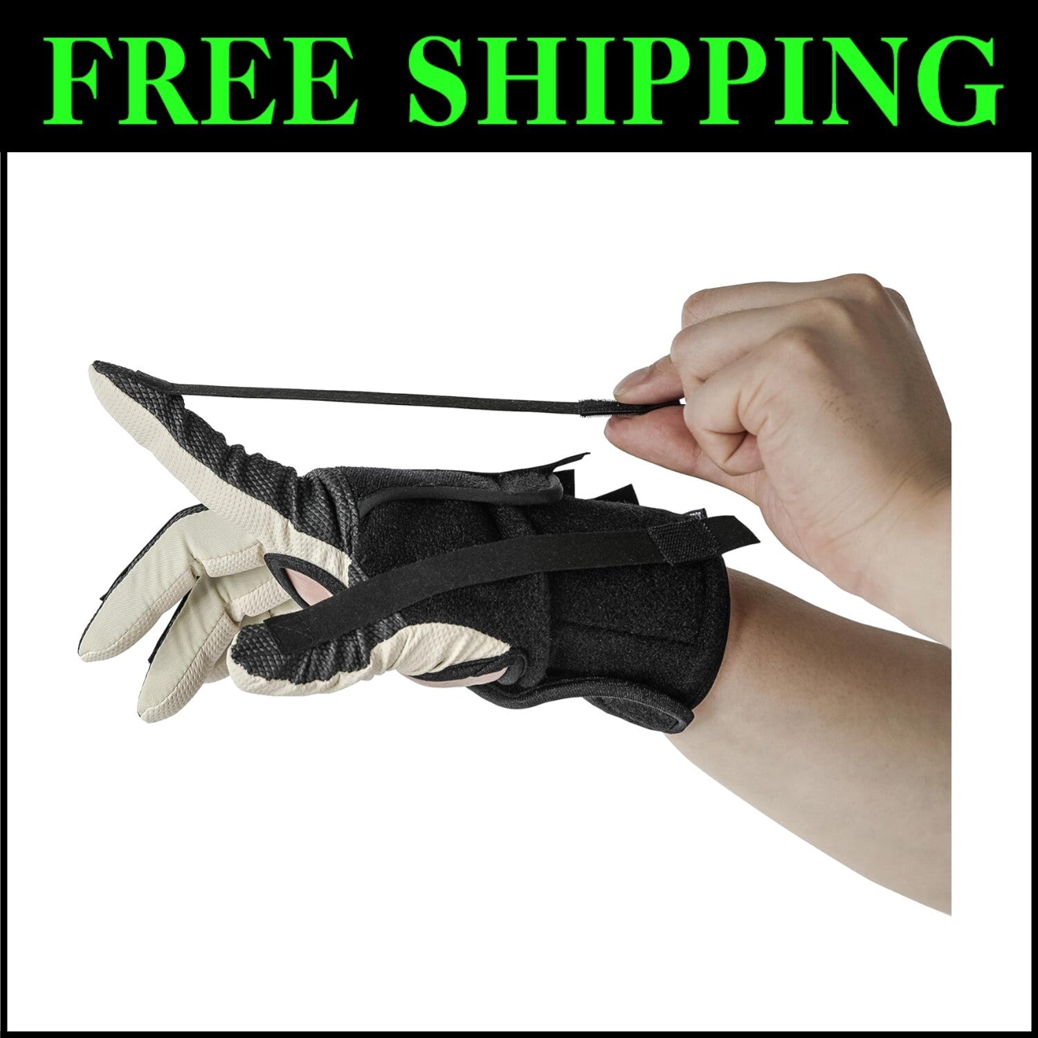 Finger Rehab Support Device with Adjustable Tension Straps - Left Hand, Medium