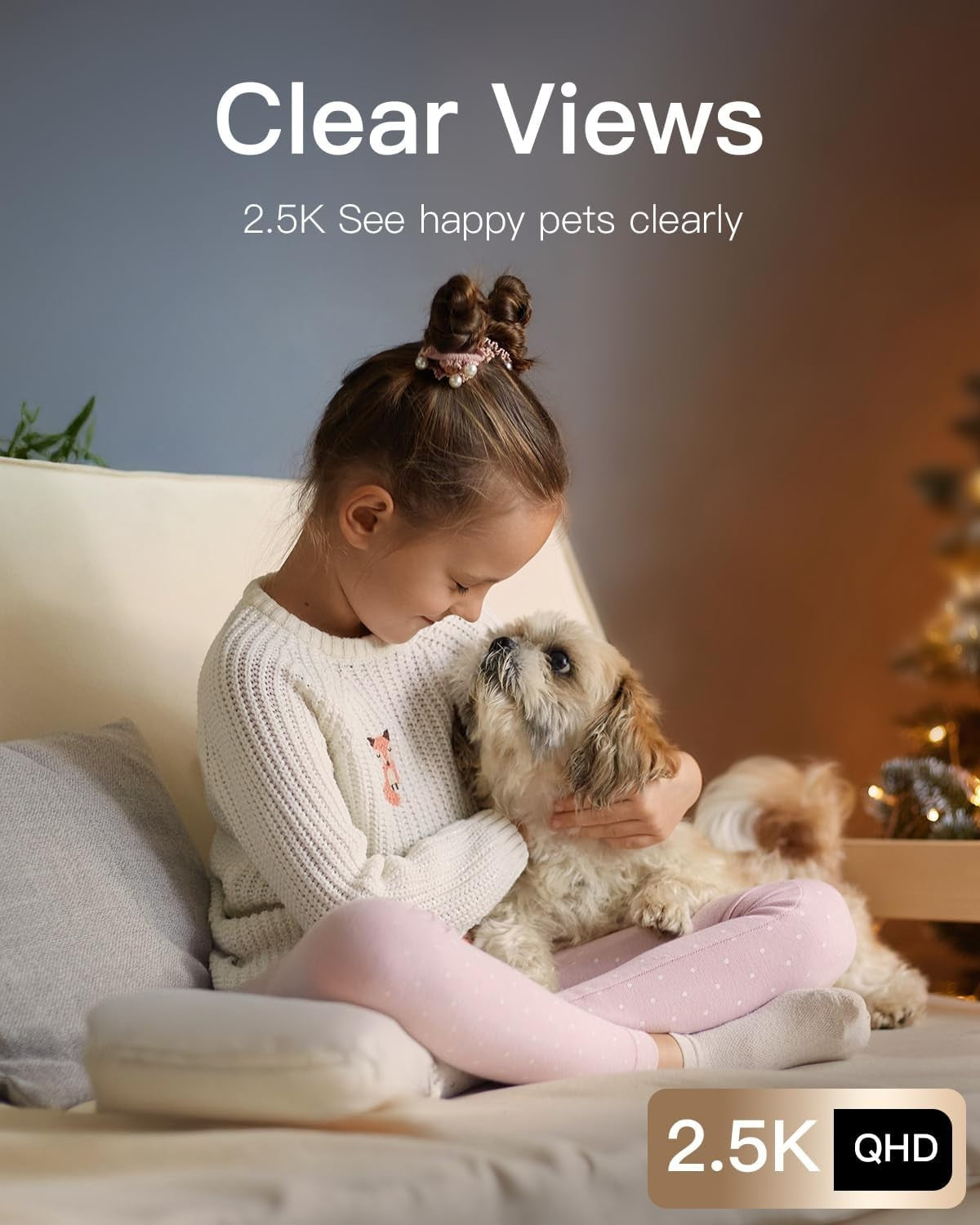 360° Pet Dog and Baby Monitor Cameras - 2-Pack with Night Vision and App Control