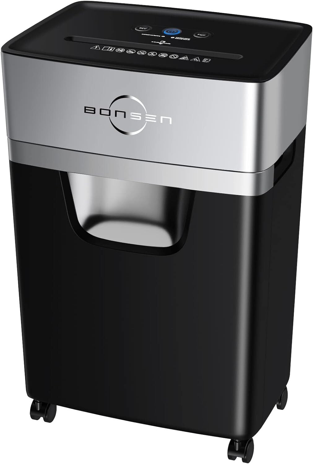 Quiet Office Paper Shredder with 5.3-Gallon Bin - Anti-Jam & Portable Design