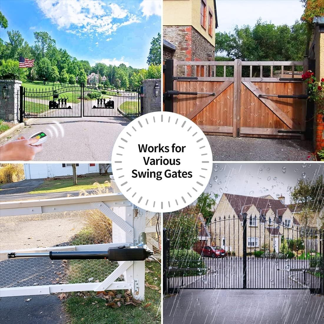 Remote-Controlled Heavy-Duty Gate Opener for Dual Swing Gates – 880lbs Capacity