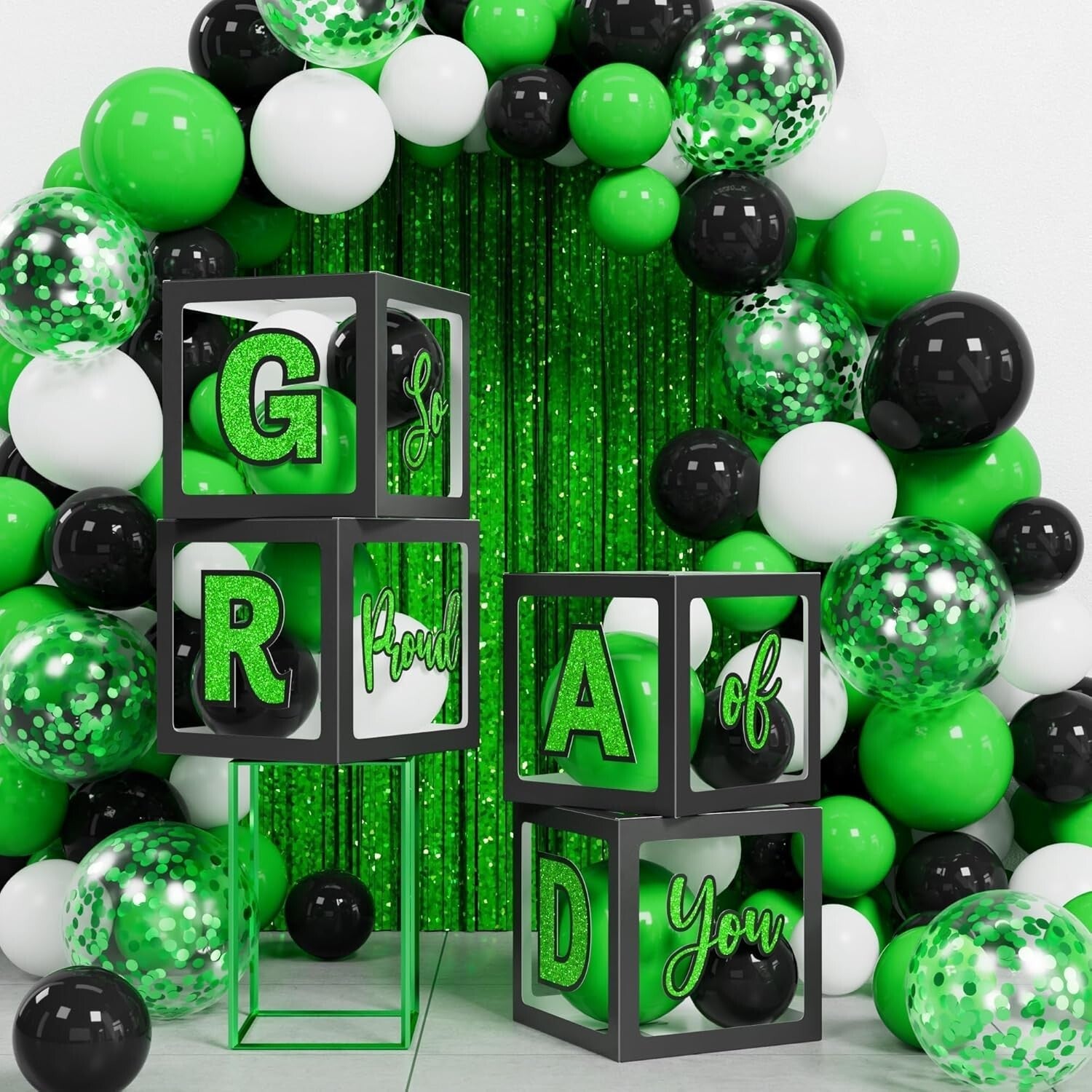 All-in-One Graduation Party Decor - 86PCS LED Lights, Balloons & Backdrops 2025