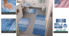 Load image into Gallery viewer, Soft and Absorbent 4-Piece Non-Slip Bath Rug Set with Machine Washable Design