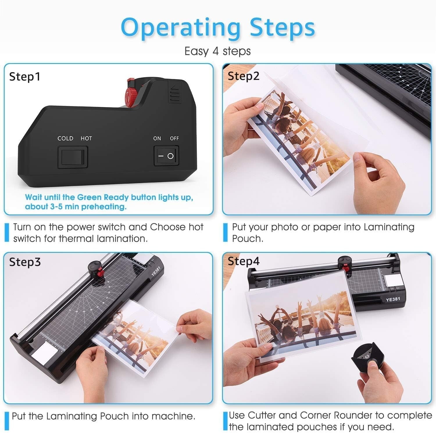 5-in-1 A3 Laminator Machine with Trimmer & Corner Rounder - Versatile & Quiet