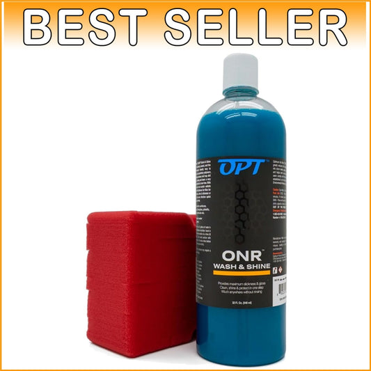 Optimum No Rinse Wash & Shine, 32oz with Big Red Sponge - Eco-Friendly Car Care