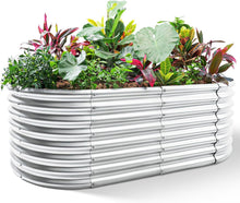 Load image into Gallery viewer, 6×3×2ft Galvanized Raised Garden Bed - Durable Oval Planter for Vegetables