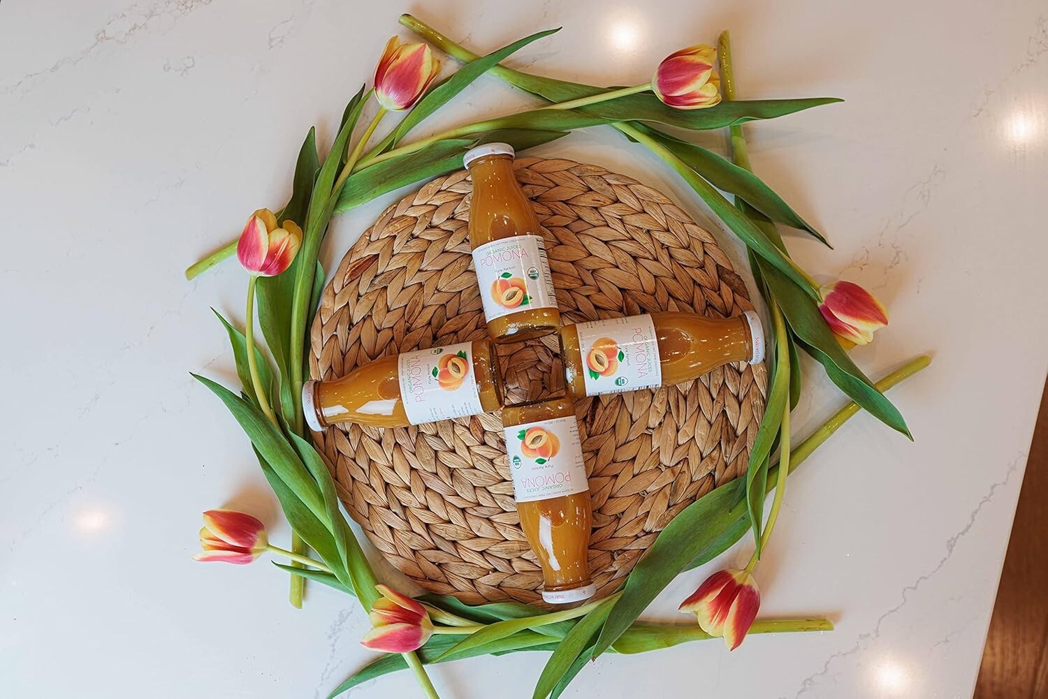 Pomona Organic Apricot Juice - Pure, No Sugar, Cold-Pressed, 12 x 8.4 oz Bottles