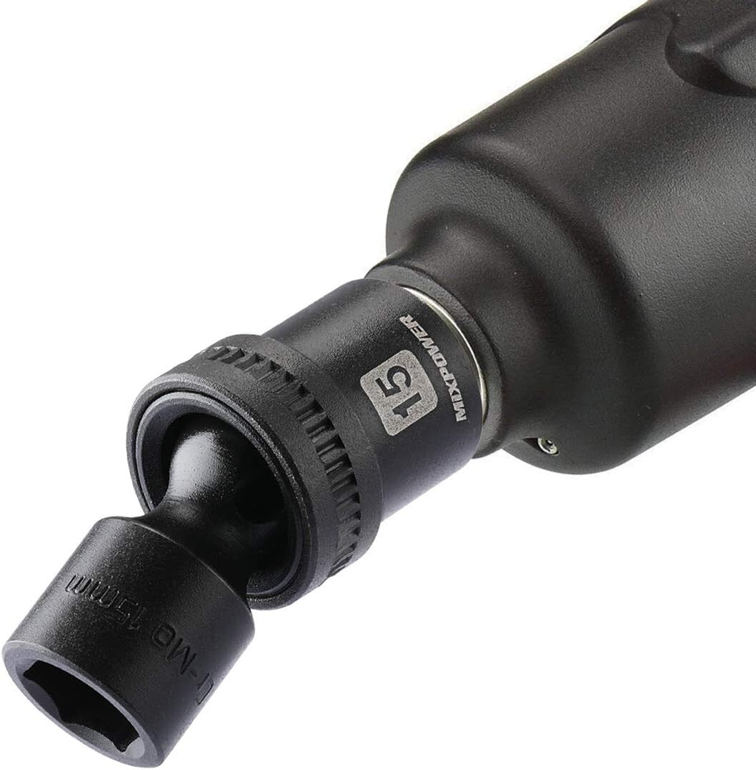 15-Piece 1/2" Drive Metric Impact Socket Set - Chrome Moly Steel, Wobble Design