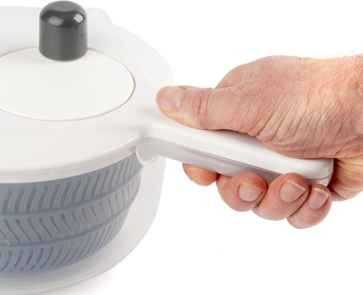 2.5 Quart Salad Spinner with Long Handle - Dishwasher Safe Kitchen Essential