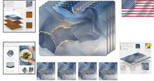 Load image into Gallery viewer, Stylish Heat-Resistant Cork Placemat Set with Round Edges &amp; 4 Matching Coasters