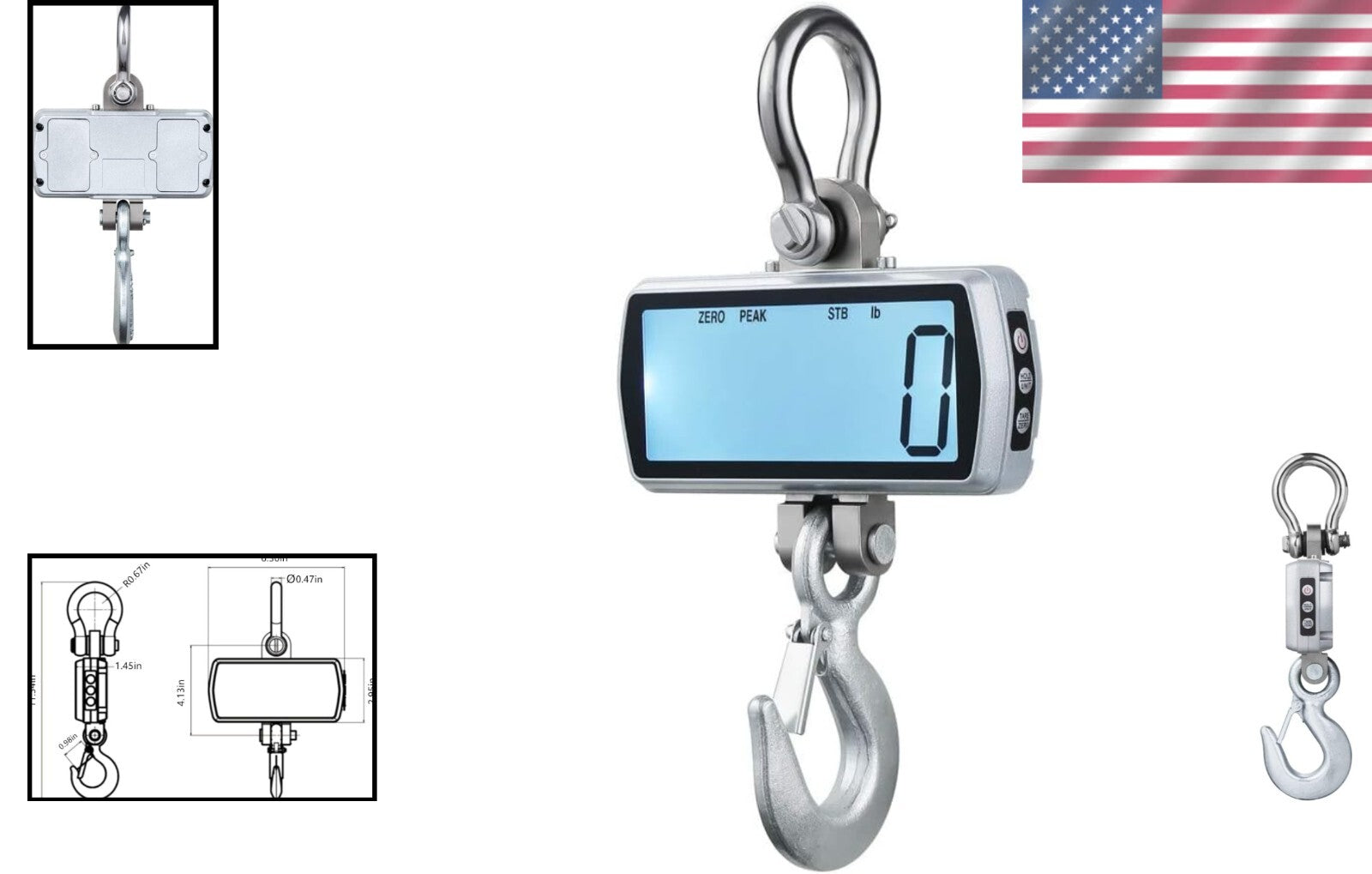 2000 lb Capacity Aluminum Crane Scale with Smart Features and Remote Access