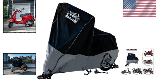 Premium Waterproof Motorcycle and Scooter Cover - Small Size for Outdoor Storage