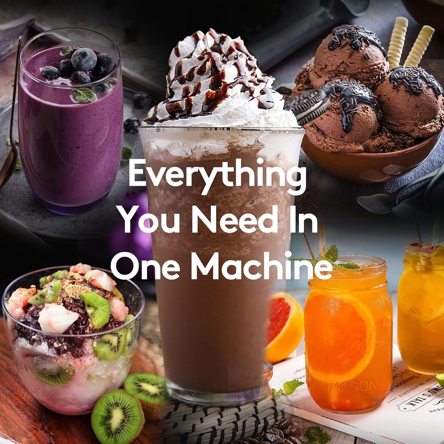 950W Professional Blender with 50 Oz Glass Jar - Perfect for Smoothies & Ice