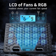 Load image into Gallery viewer, Advanced 15-Fan Laptop Cooler Pad - Ergonomic, RGB, and Dual USB Ports Included