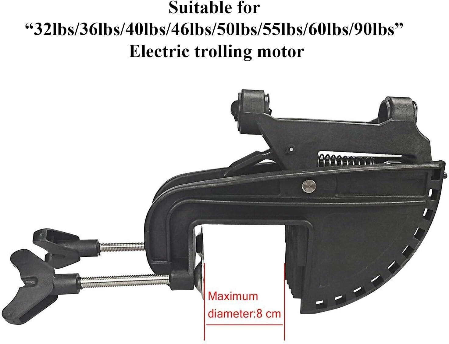 Lightweight Nylon Trolling Motor Mount - Fits 1 1/8" Shafts with Easy Install