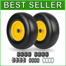 Load image into Gallery viewer, Puncture-Proof 13" Flat-Free Mower Tires with Adjustable Adapter Kit - 2 PCS