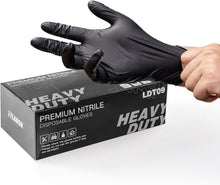 Load image into Gallery viewer, 6-Mil Heavy-Duty Black Nitrile Disposable Gloves - Food-Safe, 1000 Pack, Small