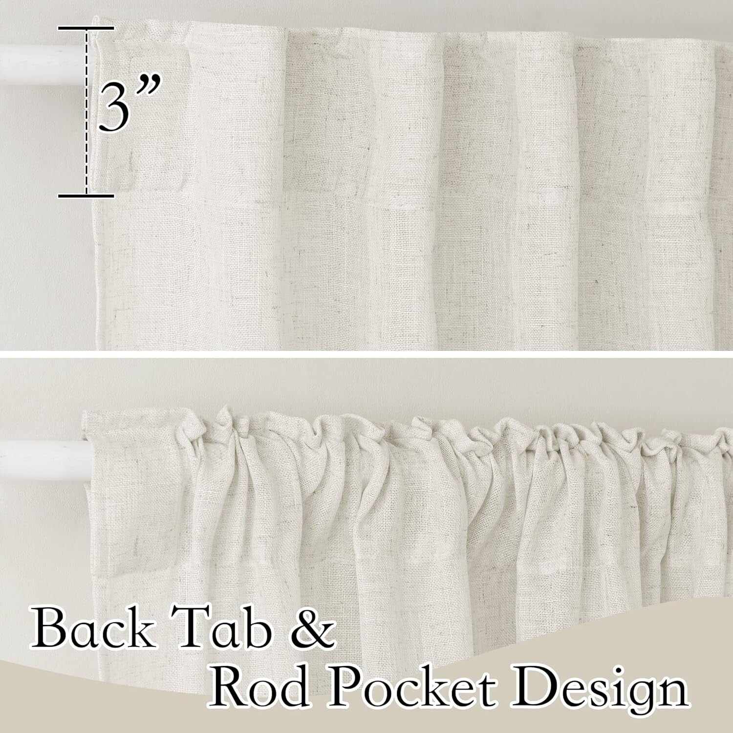 Elegant Linen Sheer Curtains - 70x63 Inch Panels for Bright, Airy Spaces