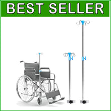 Load image into Gallery viewer, Lightweight IV Pole for Mobility Assistance - Adjustable 29.5-52.5 in, 4 Hooks