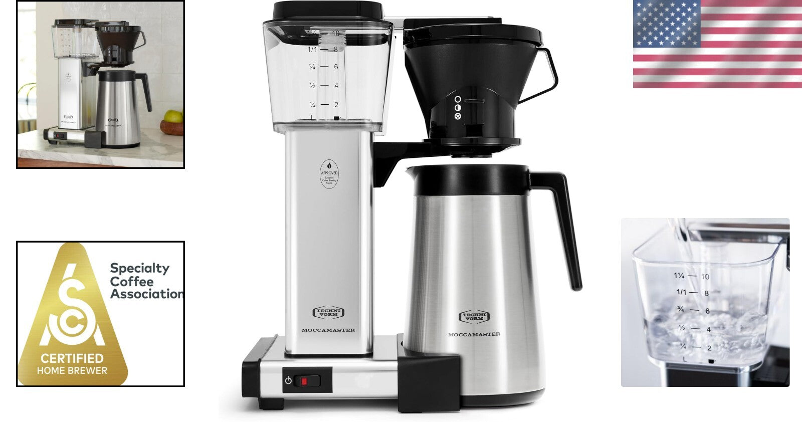 Designer 40 oz Polished Silver Drip Coffee Machine - Customizable Brew Basket