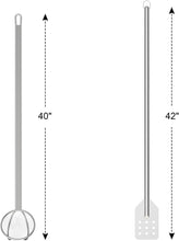 Load image into Gallery viewer, 42" Stainless Steel Stirring Paddle &amp; 40" Mesh Skimmer Cooking Set