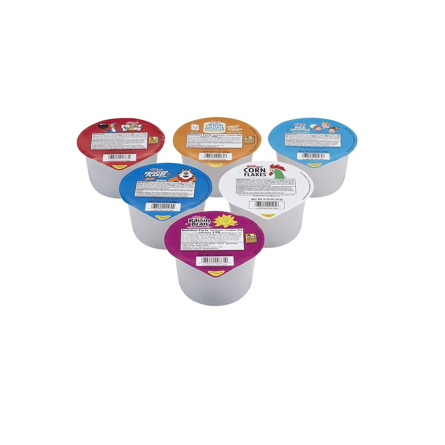 Ready-to-Eat Breakfast Cereal Cups - Family Variety of 6 Popular Cereals