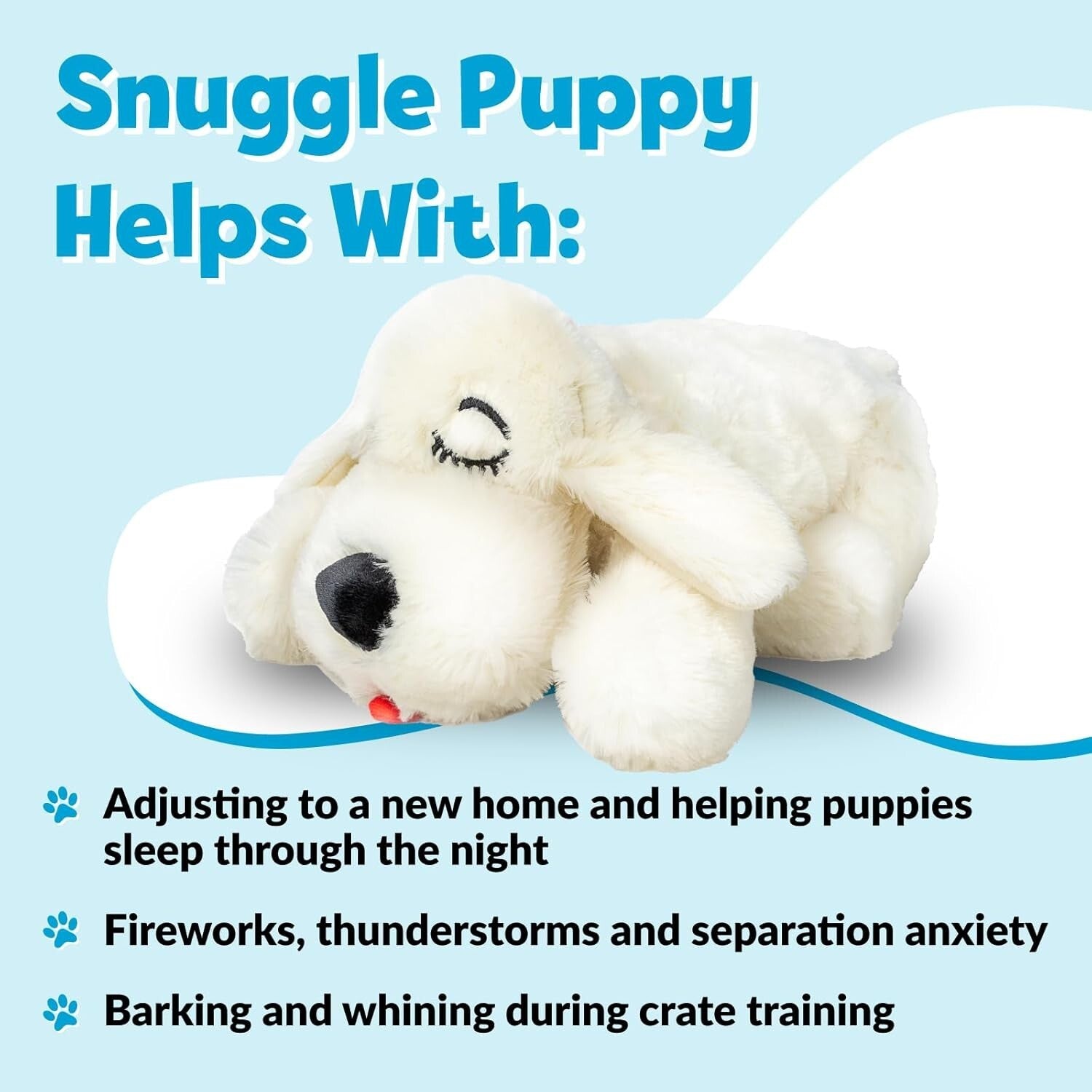 Snuggle Puppy Toy - Calming Heartbeat Aid for All Dog Breeds - Machine Washable