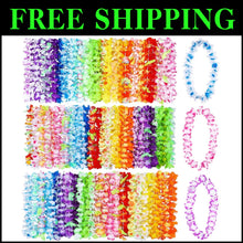 Load image into Gallery viewer, Vibrant Hawaiian Garland Necklaces - 144 Pieces for Luau and Tropical Parties