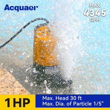 Load image into Gallery viewer, Portable 1HP Thermoplastic Sump Pump - 4345 GPH for Efficient Water Transfer