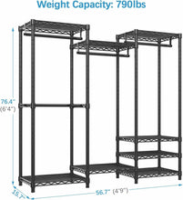 Load image into Gallery viewer, Freestanding Carbon Steel Wardrobe Rack - 790lbs Load Capacity, Modern Style