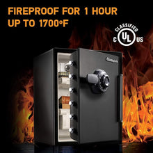 Load image into Gallery viewer, Spacious 2.05 Cu.Ft. Black Fireproof &amp; Waterproof Safe with Adjustable Shelves