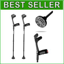 Load image into Gallery viewer, Lightweight Black Forearm Crutches for Adults - Comfortable and Safe Support