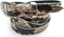Load image into Gallery viewer, Genuine Python Hatband with Antiqued Buckle Set for Stylish Men’s Hats