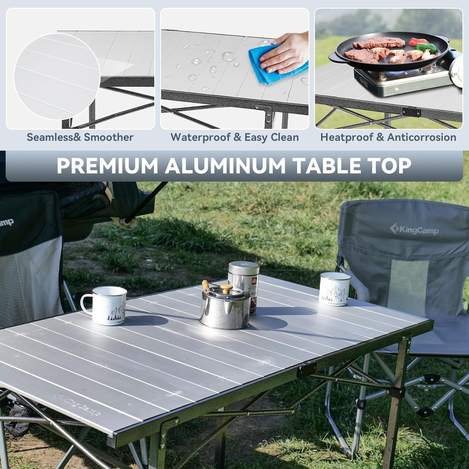 Durable 53.5" Folding Camping Table with Carry Bag - Perfect for Outdoor Dining