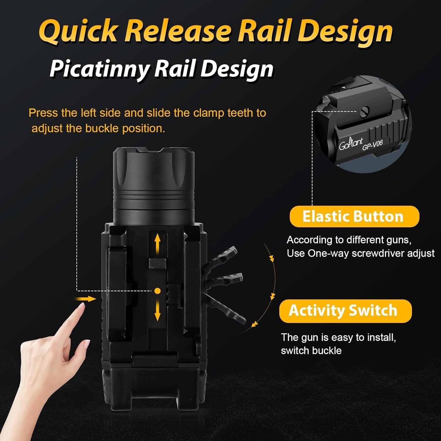 Rechargeable 1500 Lumens Laser Flashlight - Long Runtime for Tactical Operations