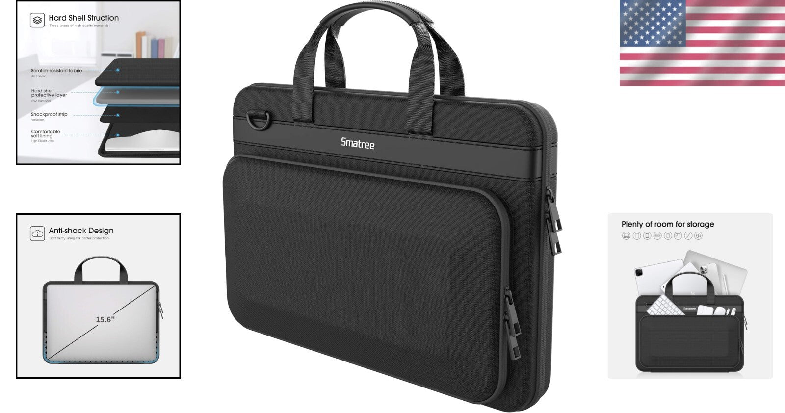 Versatile Hard Case for 15.6" Laptops - Durable Design & Storage Solution