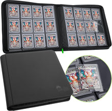 Load image into Gallery viewer, Deluxe 12 Pocket Toploader Binder with Suede Lining - Card Storage Organizer