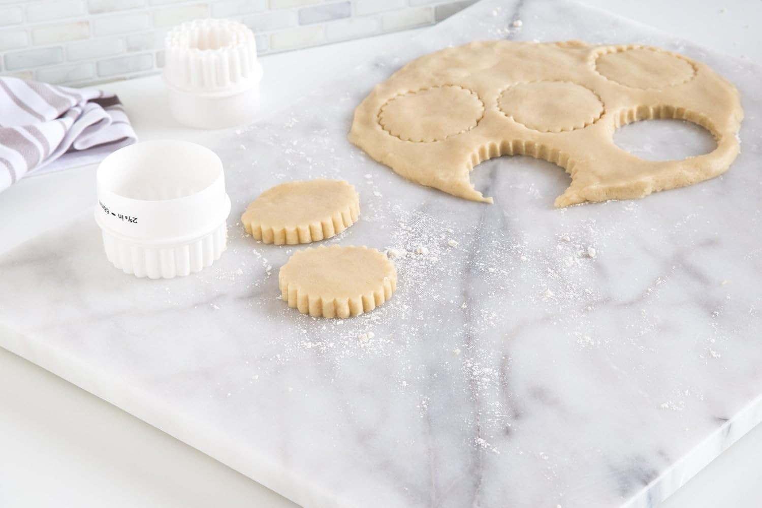 Elegant White Marble Pastry Board 16x20 - Ideal Baking Surface for Pastries