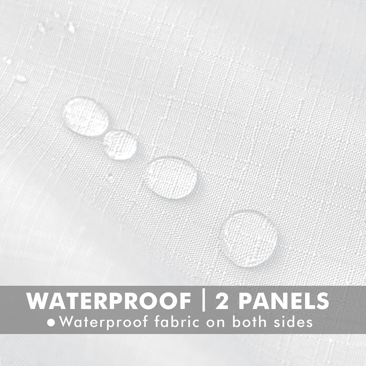 Elegant White Linen Outdoor Curtain Panels - 54" Wide x 84" Long, Weatherproof