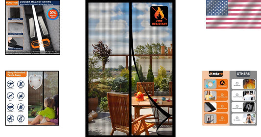 Easy Install Fiberglass Magnetic Screen Door - Keep Bugs Out, Welcome Fresh Air!