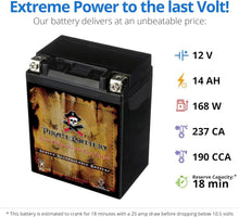 Load image into Gallery viewer, Universal Fit 12V AGM Battery - 14Ah, Reliable Power for Snowmobiles and Bikes