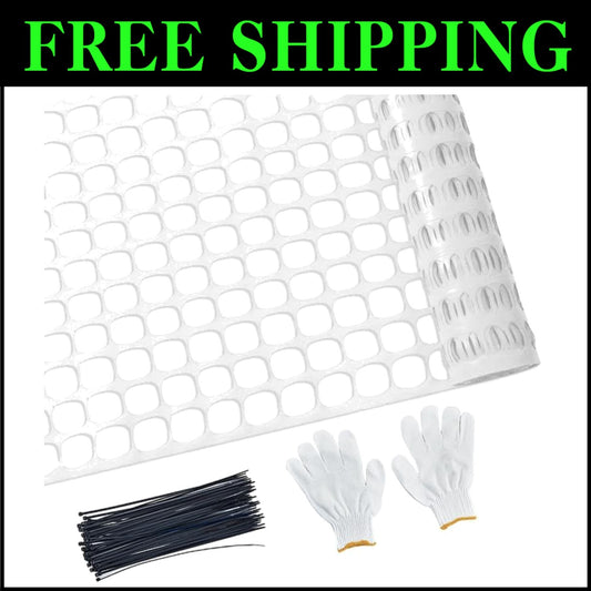 Reusable 4'x100' Plastic Mesh Safety Fence - Versatile Barrier with 100 Zip Ties