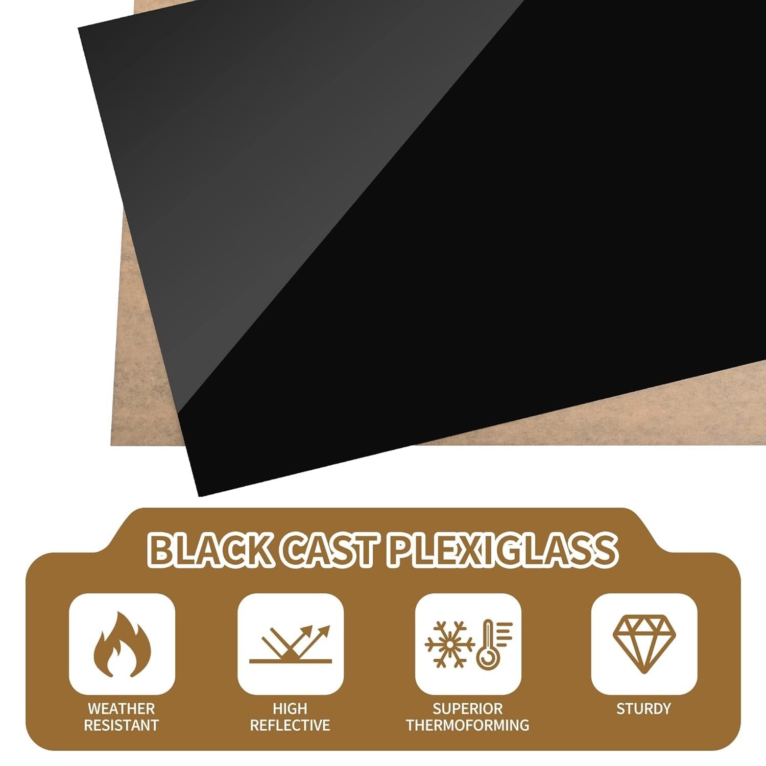 2 Pieces 24x36 Black Acrylic Sheets - Perfect for DIY Crafts & Photography